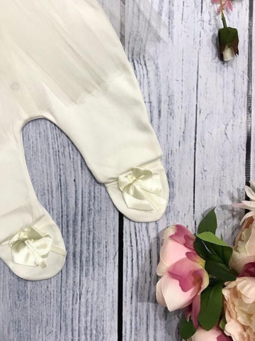 108. Комбинезон с шапкой молочный,100% хлопок интерлок